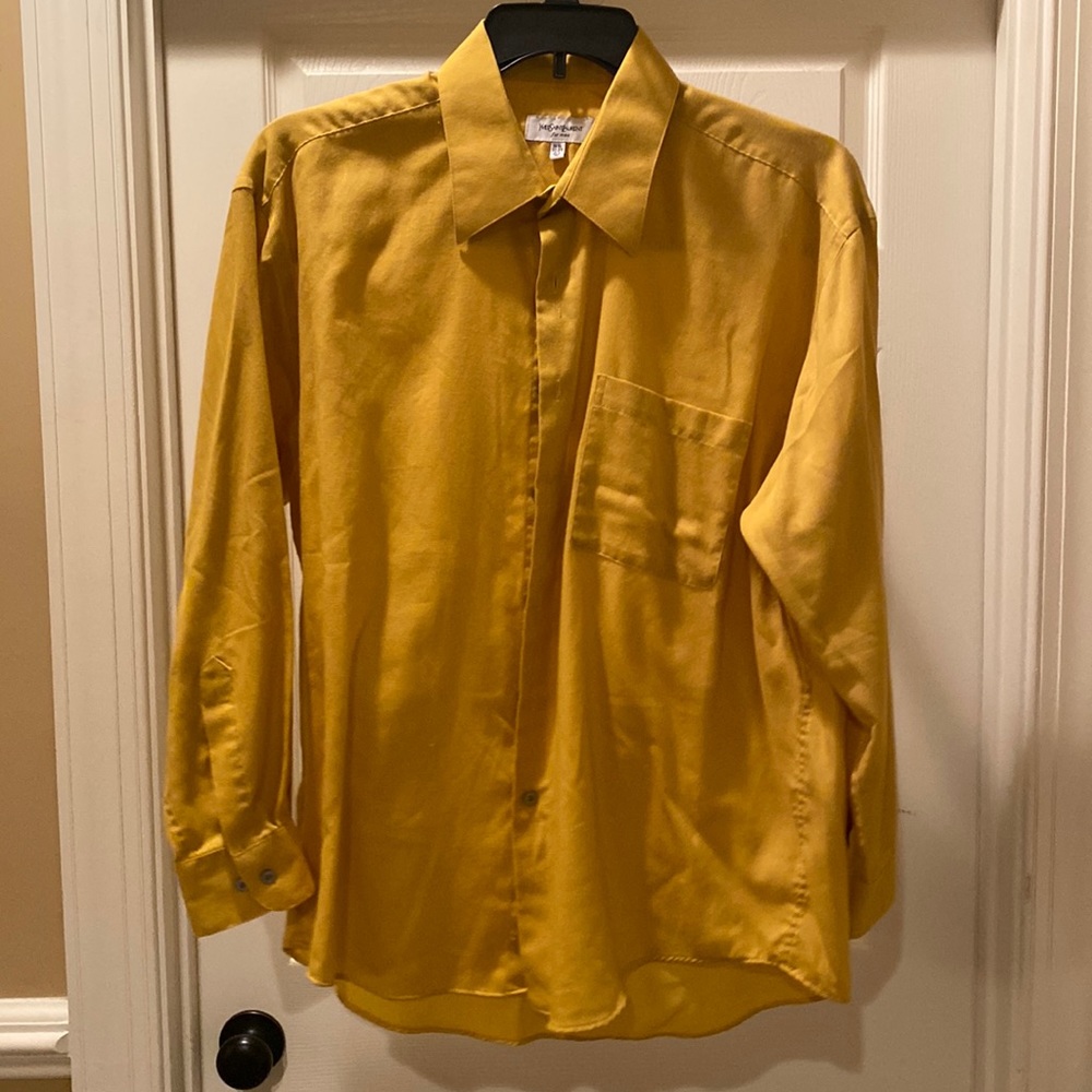 Vintage used Yves Saint Laurent Men’s dress shirt. Cotton/polyester style fabric